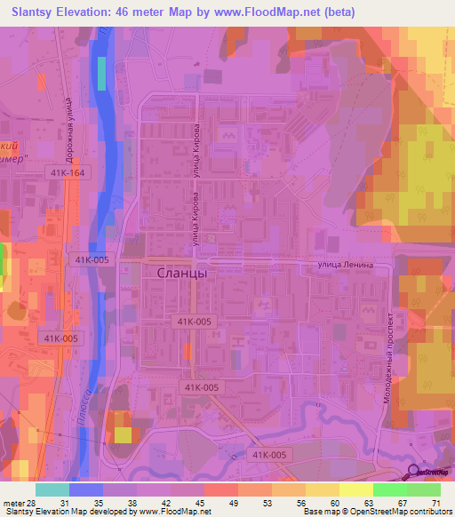 Slantsy,Russia Elevation Map