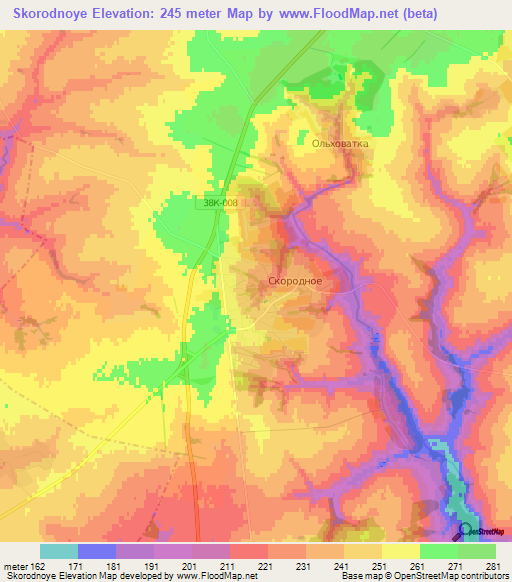 Skorodnoye,Russia Elevation Map