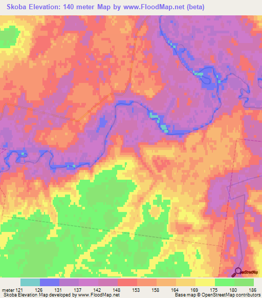 Skoba,Russia Elevation Map