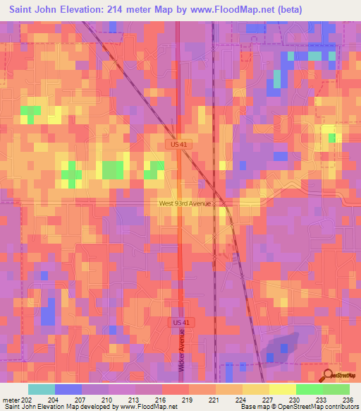 Saint John,US Elevation Map