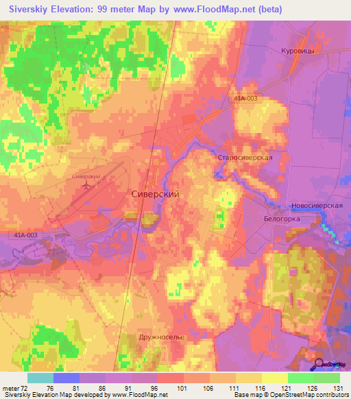 Siverskiy,Russia Elevation Map