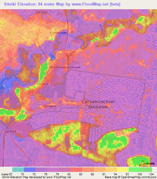 Sitniki,Russia Elevation Map