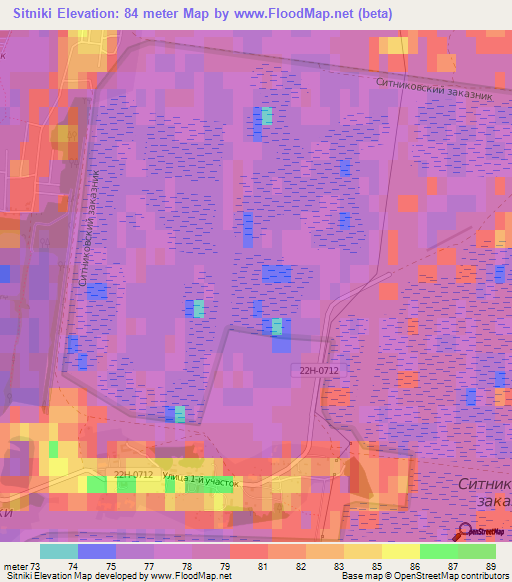 Sitniki,Russia Elevation Map