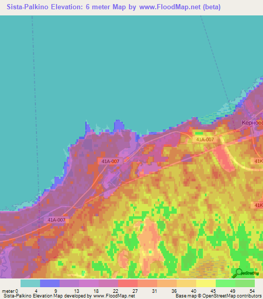 Sista-Palkino,Russia Elevation Map