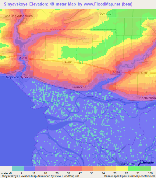 Sinyavskoye,Russia Elevation Map