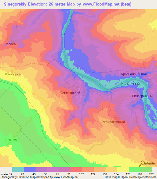 Sinegorskiy,Russia Elevation Map