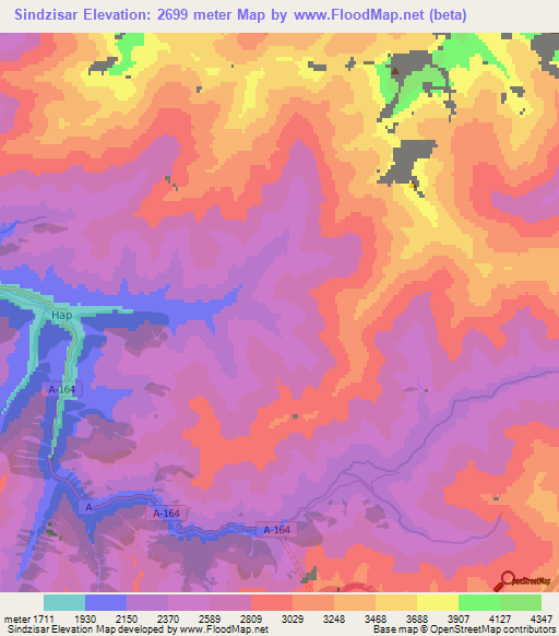 Sindzisar,Russia Elevation Map