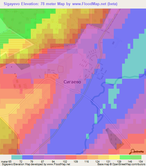 Sigayevo,Russia Elevation Map