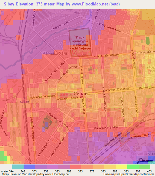 Sibay,Russia Elevation Map