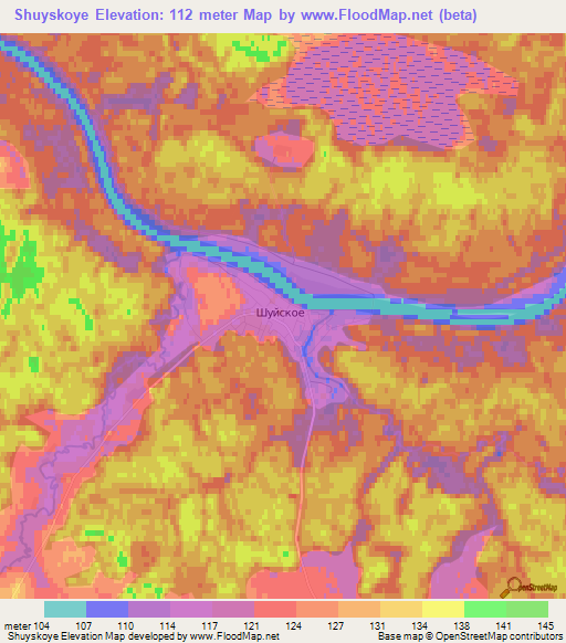 Shuyskoye,Russia Elevation Map