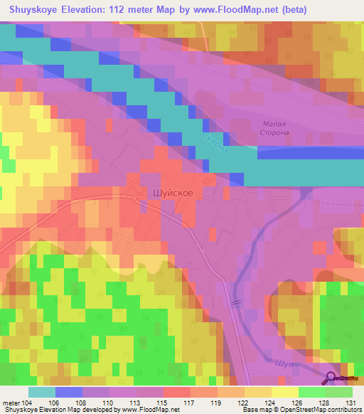 Shuyskoye,Russia Elevation Map