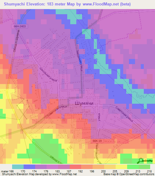 Shumyachi,Russia Elevation Map