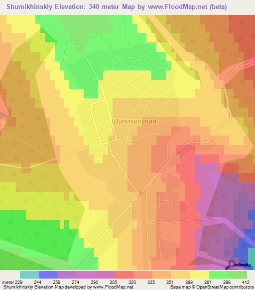 Shumikhinskiy,Russia Elevation Map