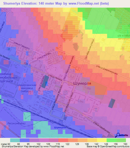 Shumerlya,Russia Elevation Map