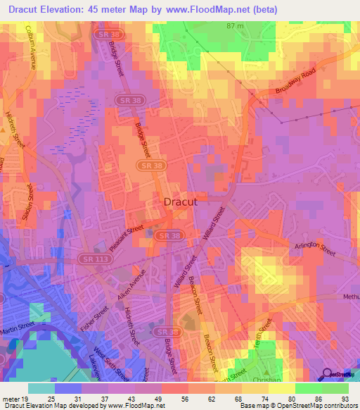 Dracut,US Elevation Map