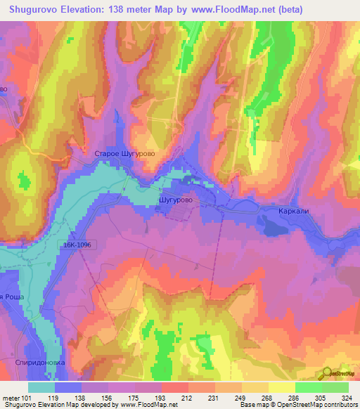 Shugurovo,Russia Elevation Map