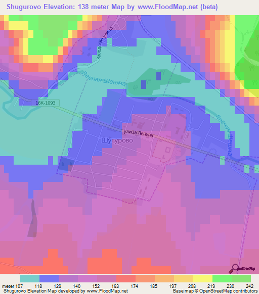 Shugurovo,Russia Elevation Map