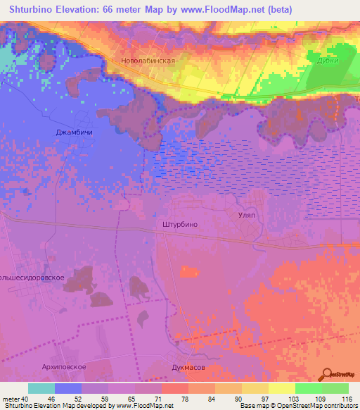 Shturbino,Russia Elevation Map