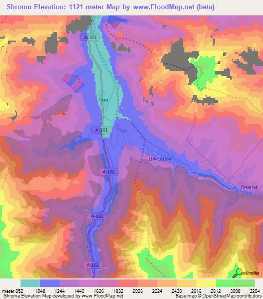 Shroma,Russia Elevation Map