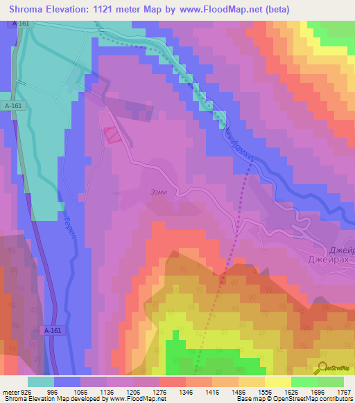 Shroma,Russia Elevation Map