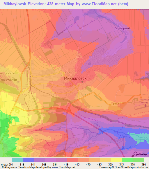 Mikhaylovsk,Russia Elevation Map