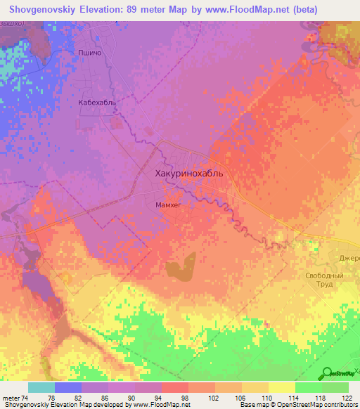 Shovgenovskiy,Russia Elevation Map