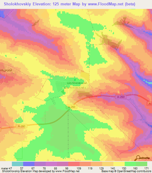 Sholokhovskiy,Russia Elevation Map