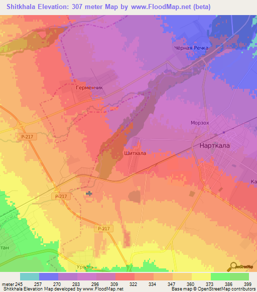 Shitkhala,Russia Elevation Map