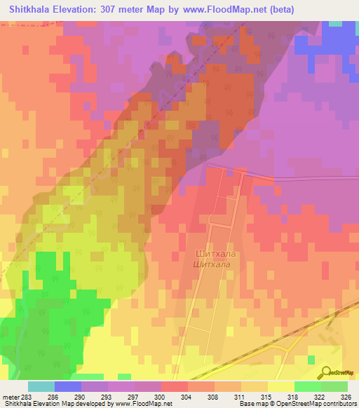 Shitkhala,Russia Elevation Map