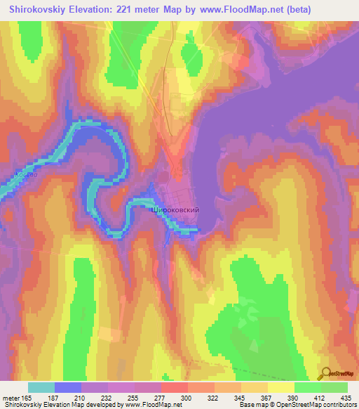 Shirokovskiy,Russia Elevation Map