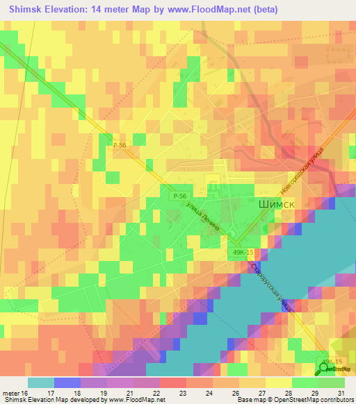 Shimsk,Russia Elevation Map