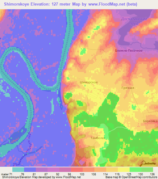 Shimorskoye,Russia Elevation Map