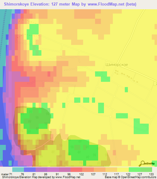 Shimorskoye,Russia Elevation Map