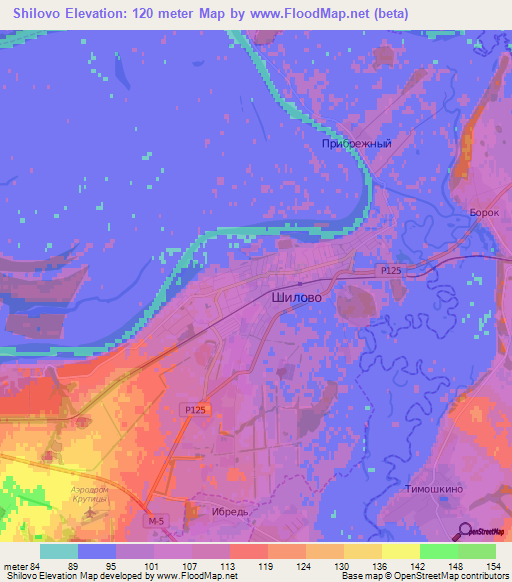 Shilovo,Russia Elevation Map