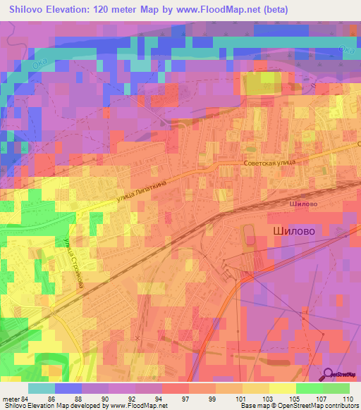 Shilovo,Russia Elevation Map