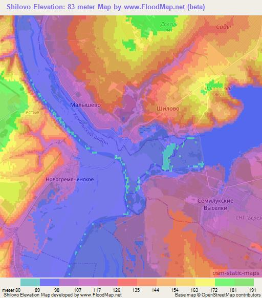 Shilovo,Russia Elevation Map