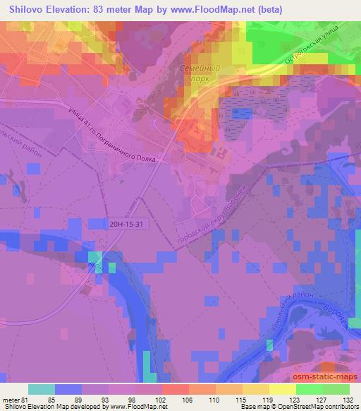 Shilovo,Russia Elevation Map