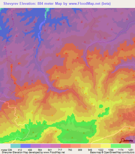 Shevyrev,Russia Elevation Map