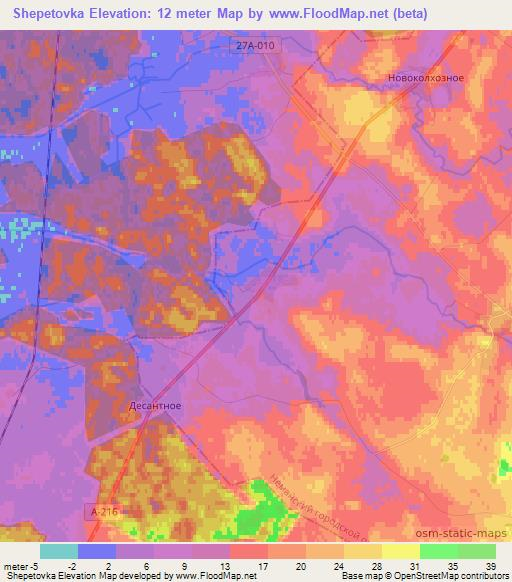 Shepetovka,Russia Elevation Map