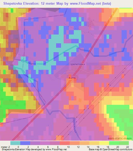Shepetovka,Russia Elevation Map