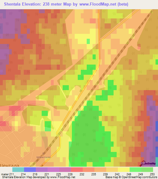 Shentala,Russia Elevation Map