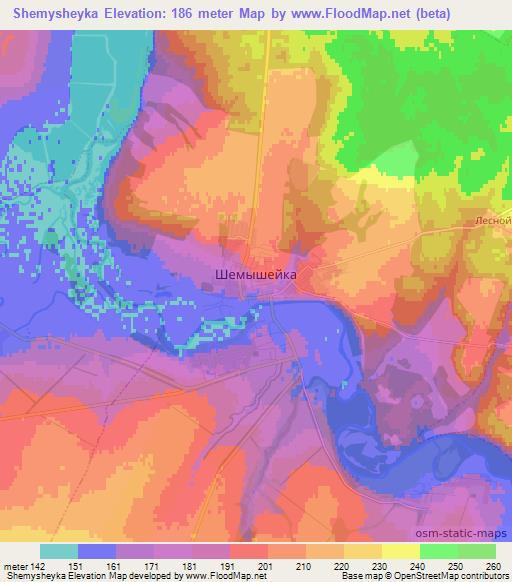 Shemysheyka,Russia Elevation Map