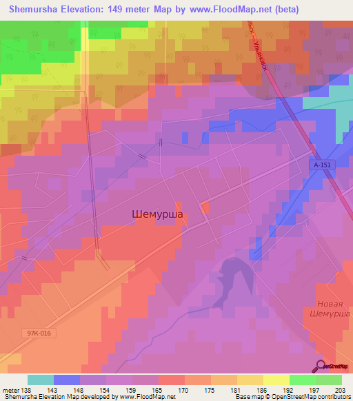 Shemursha,Russia Elevation Map