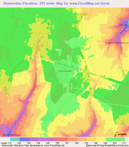 Shemordan,Russia Elevation Map