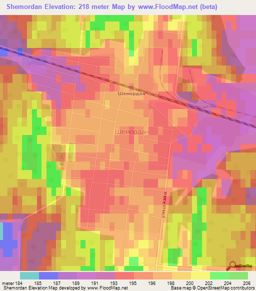 Shemordan,Russia Elevation Map