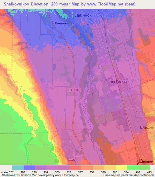 Shelkovnikov,Russia Elevation Map