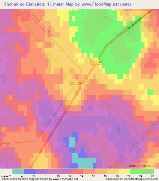 Shchukino,Russia Elevation Map