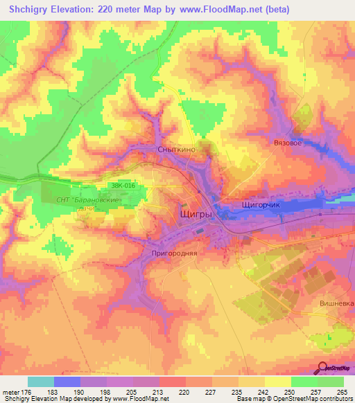 Shchigry,Russia Elevation Map