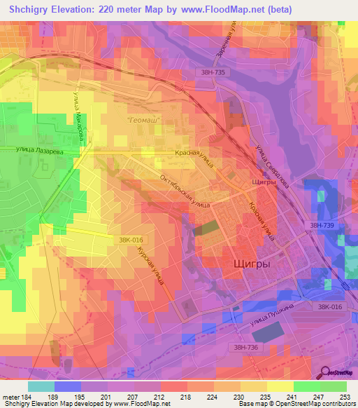 Shchigry,Russia Elevation Map