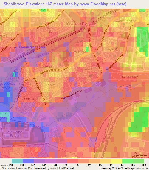 Shchibrovo,Russia Elevation Map